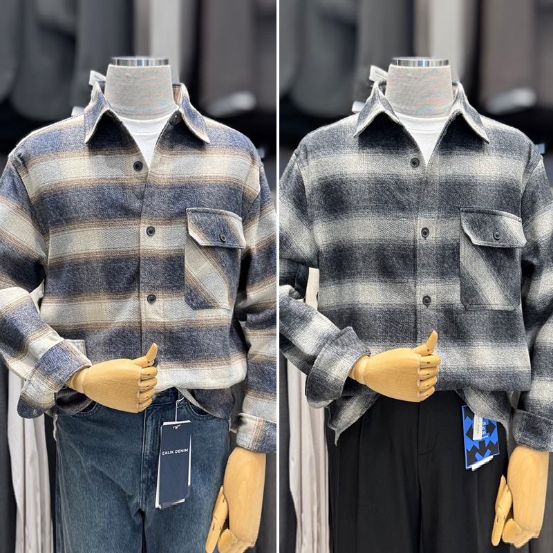 男士纯棉休闲长袖衬衫可外穿