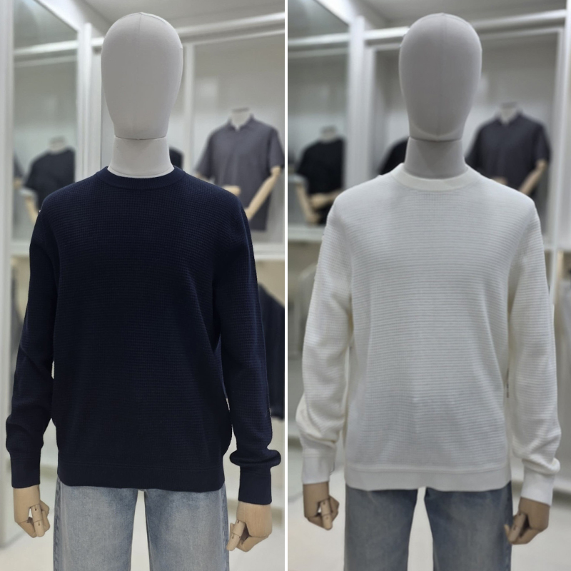 秋ZIOZIAANDZ华夫格长袖针织衫