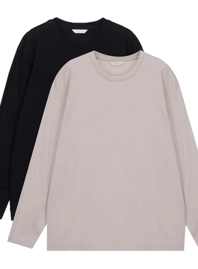 0101春Mind Bridge心桥黑色纯色棉混纺基础款长袖T恤3色加大190码