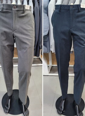 2025冬装新款OLZEN深藏青色棕色米色纯色条绒灯芯绒休闲裤长裤男