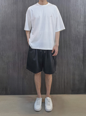 2026年夏季新款SONGZIO韩版男青年白色圆领印花宽松休闲短袖T恤