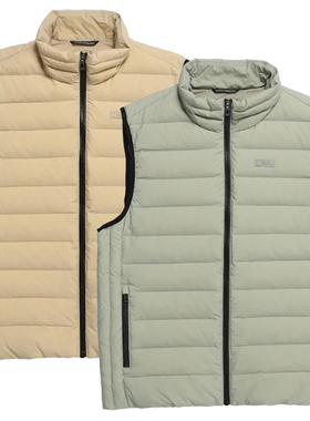 0130秋冬National Geographic国家地理米色轻量鹅绒羽绒背心马甲R
