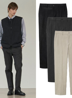 0101冬季新款Mind Bridge心桥灰色黑色灯芯绒锥形休闲裤长裤3色
