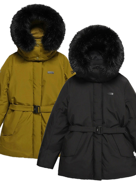 2025年秋冬National Geographic国家地理女士毛领束腰鹅绒羽绒服R