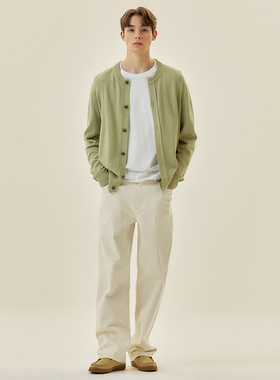 0101春季新款Mind Bridge心桥乳白色纯色男士时尚休闲牛仔长裤