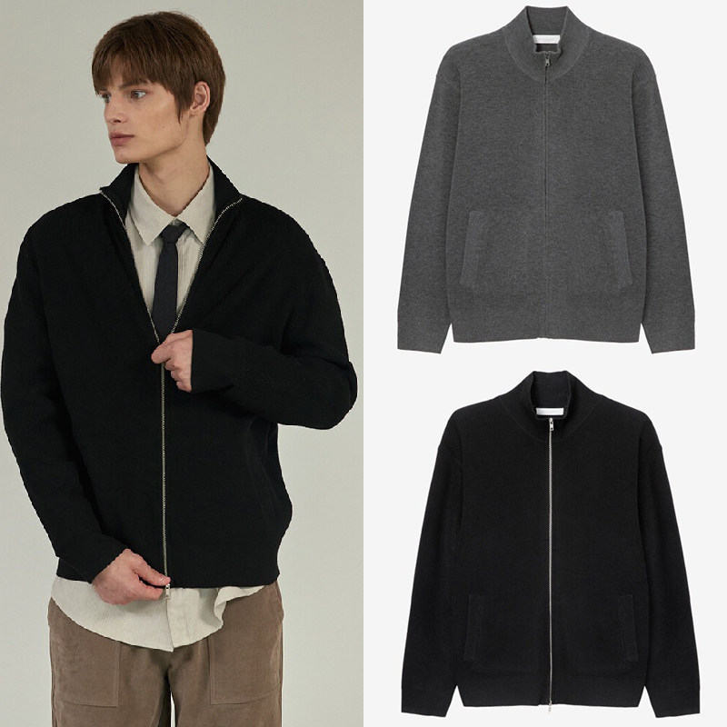 0120冬季Mind Bridge心桥深灰色羊毛混纺半高领拉链针织开衫外套,男装,针织衫/毛衣,淘宝优惠券,粉丝福利购,淘宝优惠卷