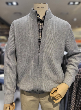 2025冬装新款EDITION灰色黑色纯色半高领韩版休闲长袖针织开衫2色