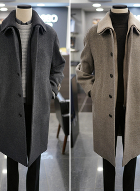 2025年冬季新BASSO羊绒混纺可拆卸双层针织领宽松中长款毛呢大衣