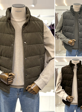 2025年冬装EDITION纯色条绒灯芯绒轻量轻质羽绒服无袖羽绒背心3色