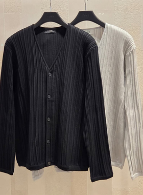 2025年秋季新款TIME HOMME韩国代购高端男装羊毛混纺V领针织开衫Q