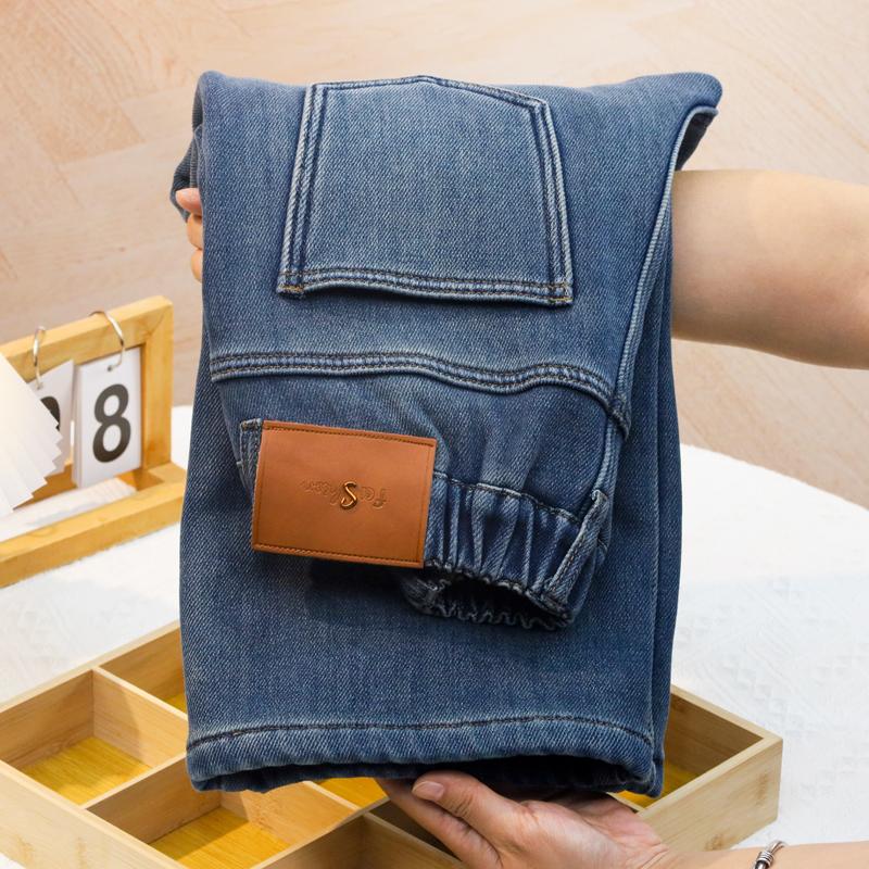 女中大童牛仔阔腿裤青少年裤子