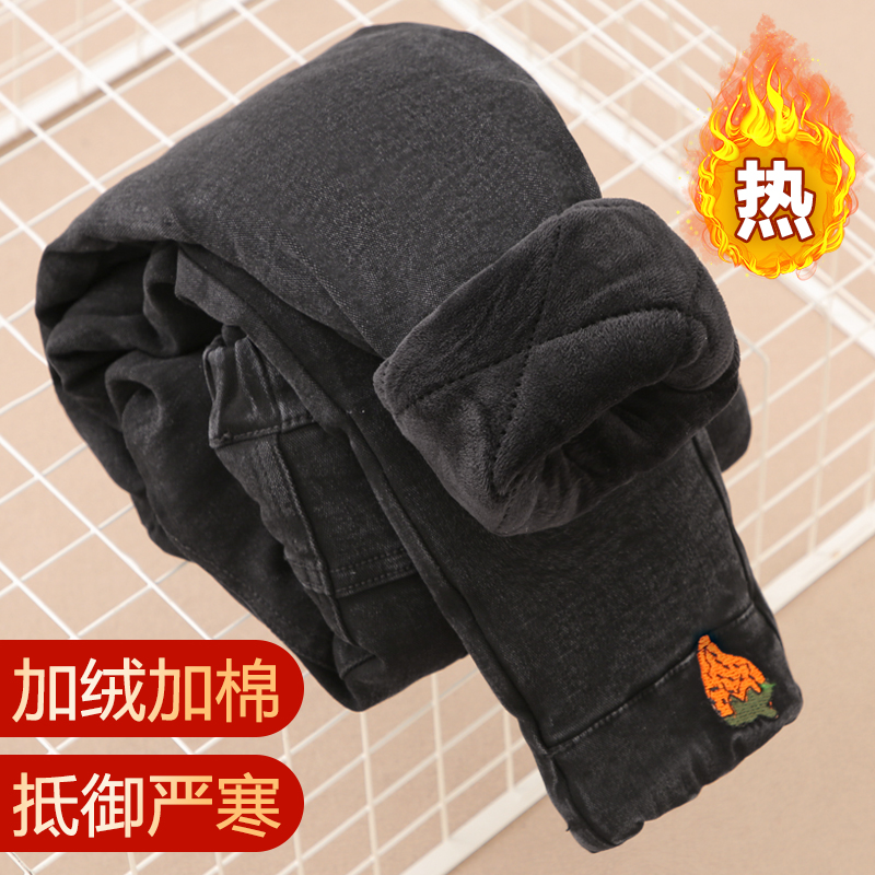 加厚外穿外穿紧身小脚牛仔棉裤