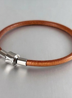 DIY牛皮手链不锈钢卡扣日常男女