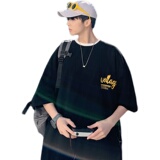 2025夏季字母印花薄T恤ins流行圆领休闲宽松趣味短袖T8868-P35，男装T恤，电商A062