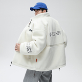 2025冬季羊羔毛加厚棉衣青年立领休闲外穿棉服拉链刺绣MY886-P105，男装棉衣，电商A062