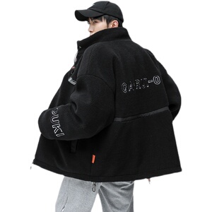 2025冬季羊羔毛加厚棉衣青年立领休闲外穿棉服拉链刺绣MY886-P105图片