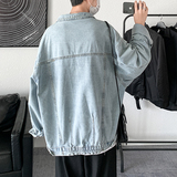 秋季新款宽松休闲工装外套青少年流行纯色牛仔夹克JK821-P75控85，男装夹克，电商A062