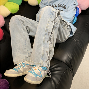2025春季青少年宽松长裤直筒宽松牛仔裤NK160-P55控68