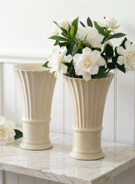 微瑕北欧法式陶瓷花器小众复古插花花瓶家居摆件插干花客厅装饰