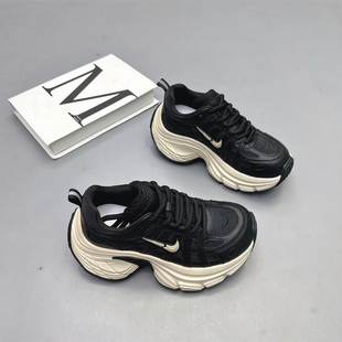 百搭休闲运动鞋 小个子增高6厘米系带老爹鞋 女 2025秋新款 真皮女鞋