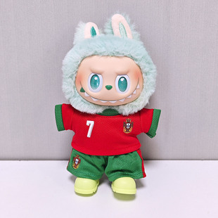 适用labubu球服套装娃衣C罗梅西拉布布三代球衣15cm玩偶通用衣服