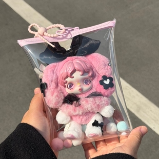 SP美乐蒂高透娃包SKULLPANDA×三丽鸥酷洛米毛绒公仔挂件保护套罩