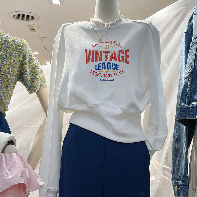 欧货女装2025春秋新款圆领短款卫衣宽松显瘦正肩小个子设计感上衣,个性定制/设计服务/DIY,棉服工装,淘宝优惠券,粉丝福利购,淘宝优惠卷