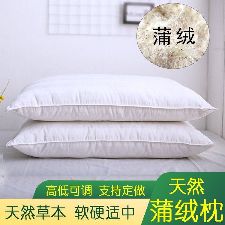蒲绒枕头蒲棒仰睡水毛腊烛水烛侧睡香蒲枕芯单人枕成人偏硬枕头芯