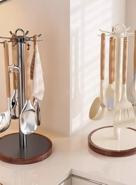 德国进口FZY厨房旋转挂钩锅铲架台面置物挂勺子免打孔厨具收纳架