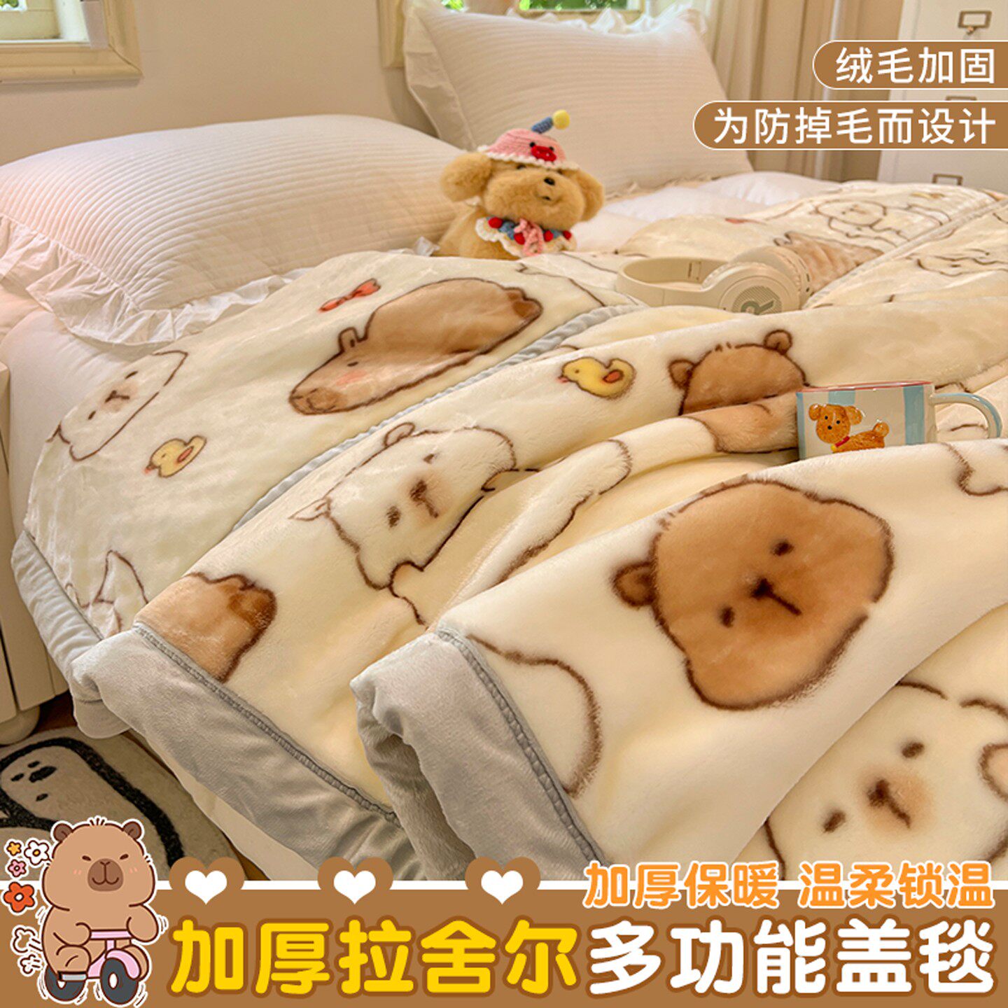 德国进口FZY冬季拉舍尔毛毯加厚