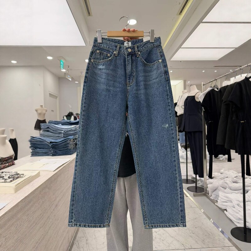 韩国东大门26秋PAI正品高腰显瘦九分直筒裤小个子烟管牛仔裤1265