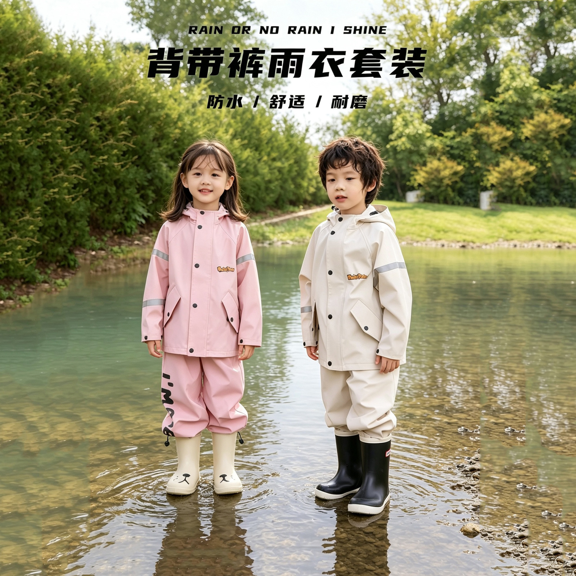 幼儿园2-6岁分体雨衣雨裤图片