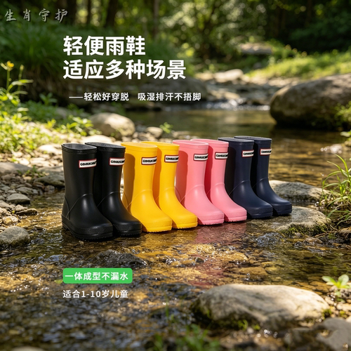 儿童中筒防滑防水薄款雨鞋
