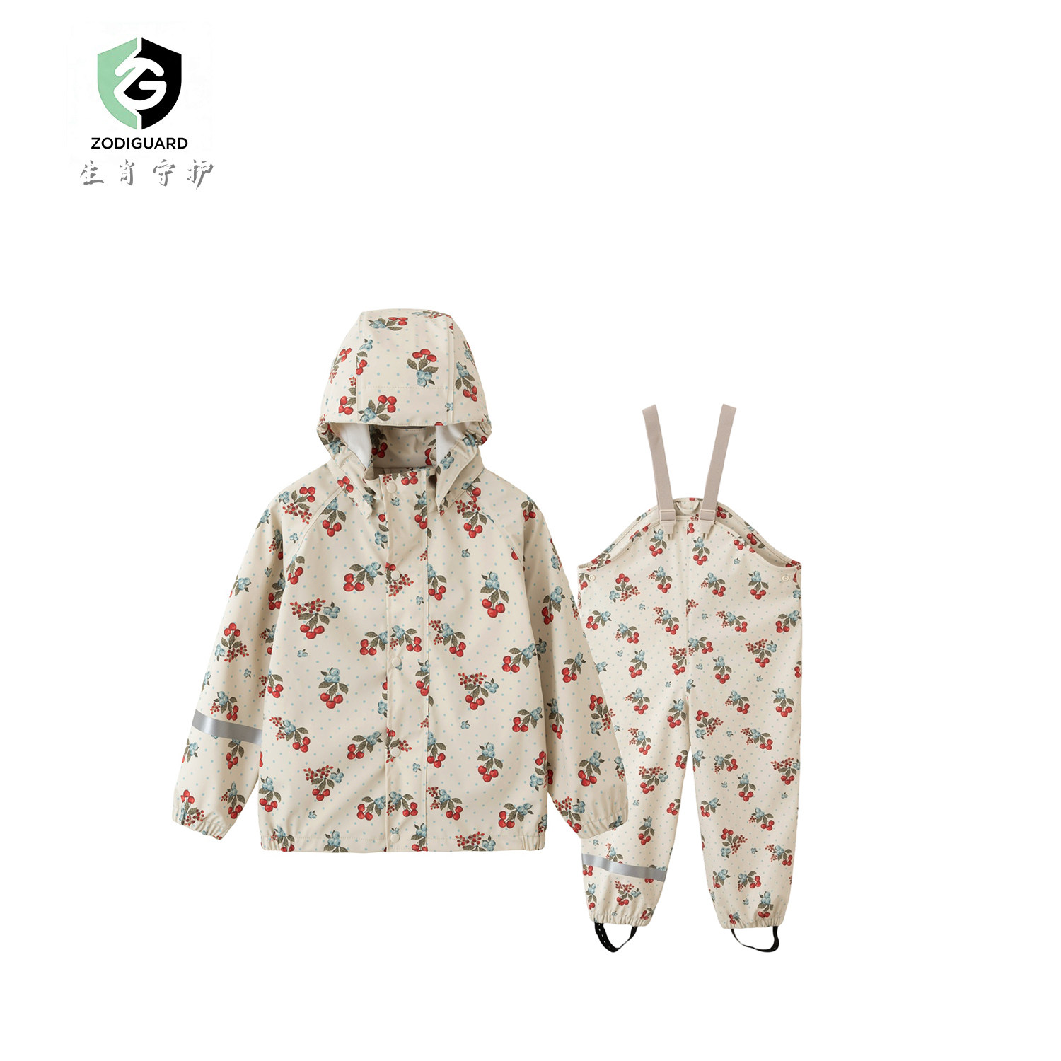 儿童1-8岁分体雨衣防雨服雨裤薄防水幼儿园度假风雨披带帽两件套
