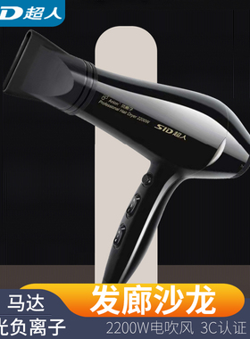 超人电吹风RD2281 吹风机大功率2200瓦专业理发店风筒家用负离子