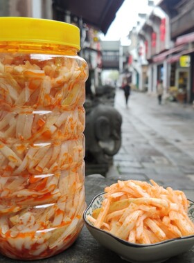 竹笋丝冬笋腌制咸菜开胃下饭安徽黄山屯溪老街辣椒酱菜散装满包邮