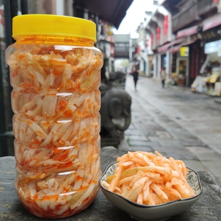 竹笋丝冬笋腌制咸菜开胃下饭安徽黄山屯溪老街辣椒酱菜散装满包邮