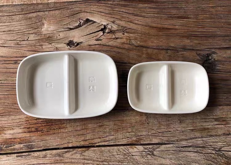 日本白瓷分格轻食盘子