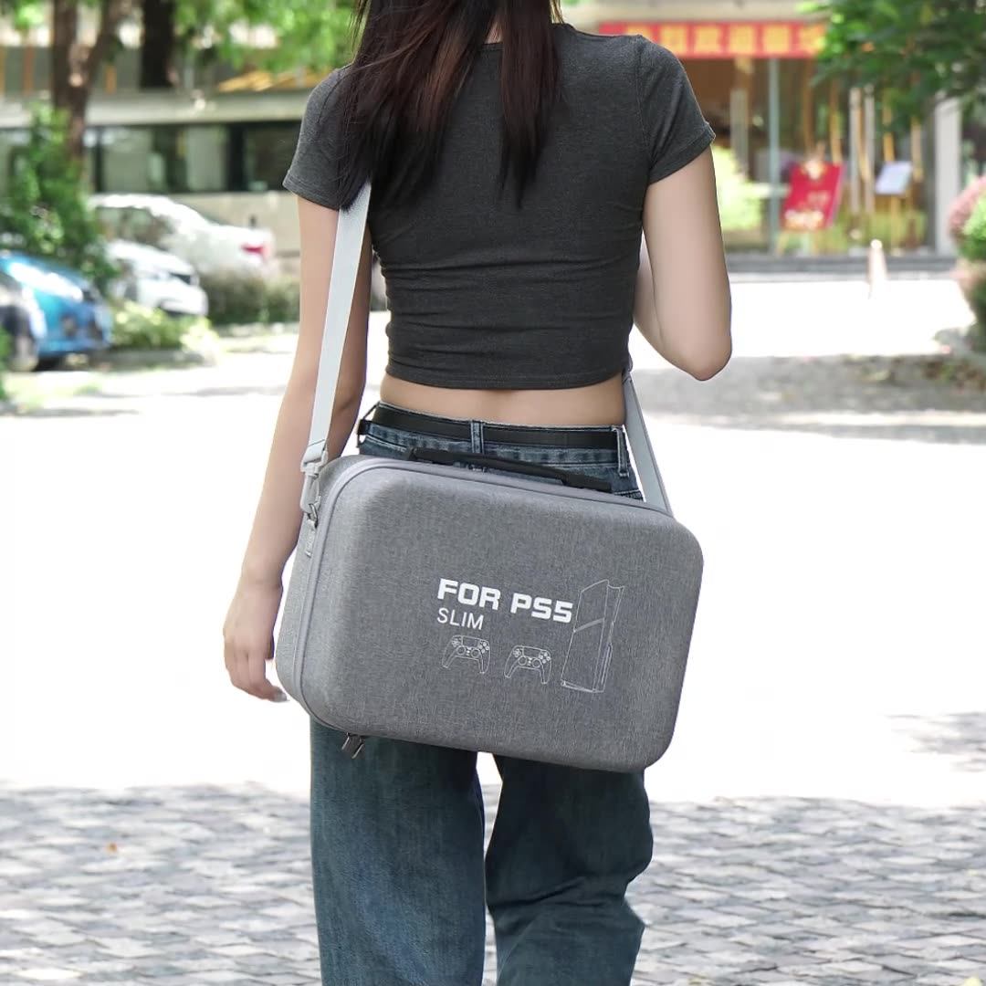 适用于索尼PS5 SLIM包轻薄版收纳盒硬壳箱子手柄配件主机包单肩背包