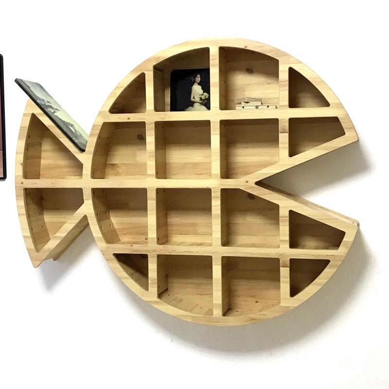原木鲸鱼书架动物造型