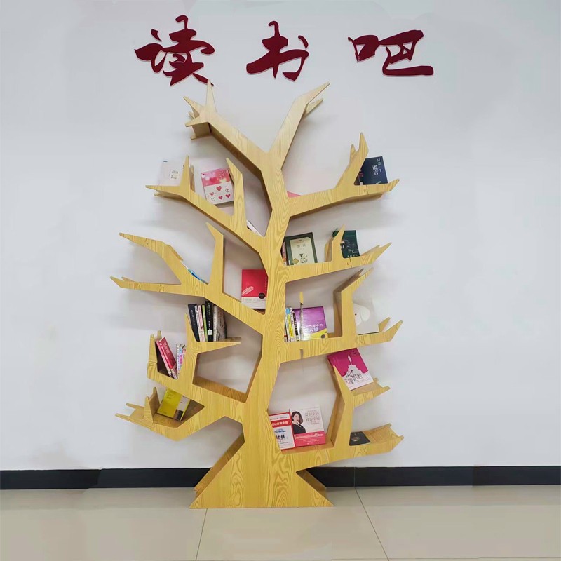 创意书架大树书架置物架实木书架大师设计幼儿样板房落地摆件