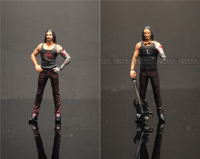 1/64/1/43人偶SZ出品赛博朋克银手强尼基努里维斯模型摆件