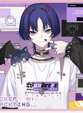 【大吉重工】原神同人周边散兵《HACKER ATTACKTING》镭射票吧唧