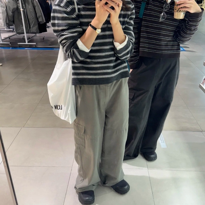26春秋冬韩国设计师low cl*ssic男女同款工装风休闲裤女全棉长裤