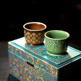 瓷茶记李斌宝相繁花容天对杯礼盒套装咖啡杯礼盒新婚礼物闺蜜礼物