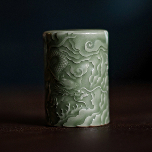 龙泉手工青瓷盖置中式复古风茶壶盖托陶瓷茶具盖碗茶道零配件李斌