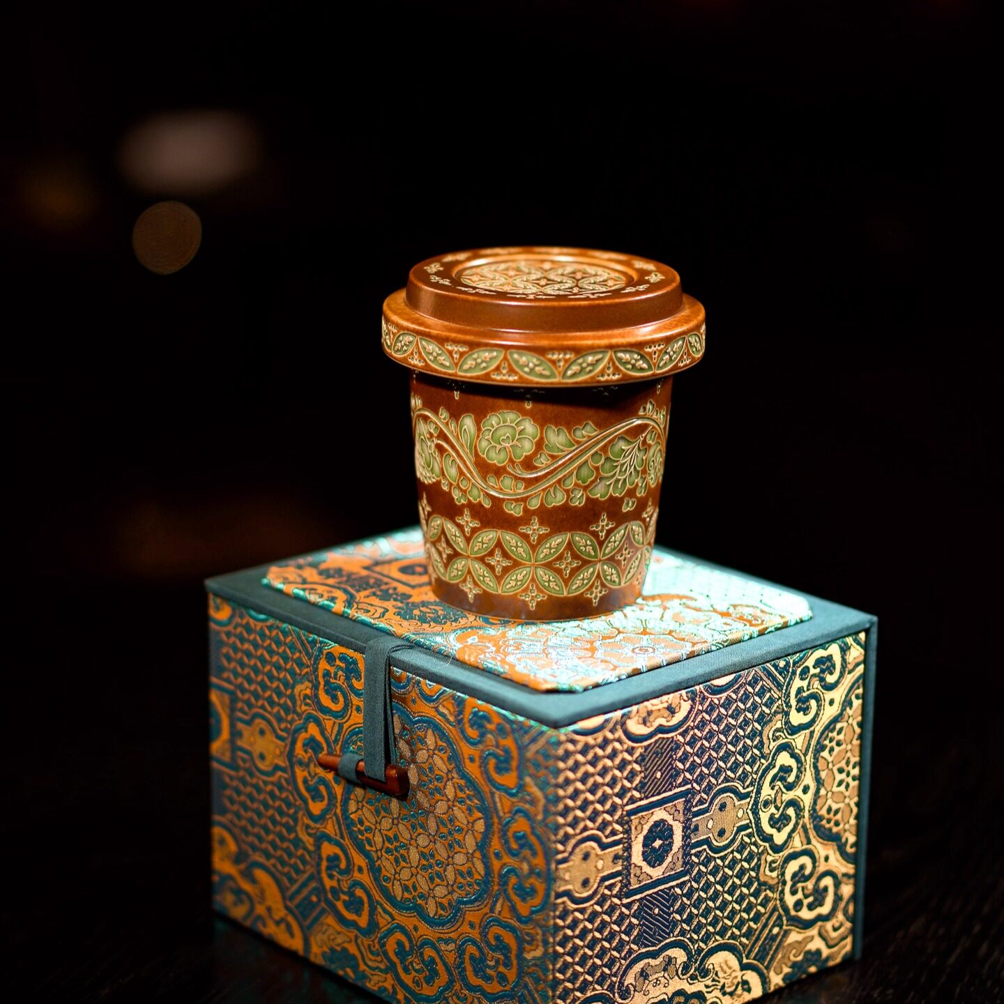 瓷茶记有钱花大容量奶茶杯图片