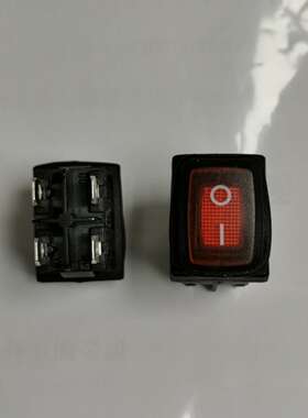 红灯防水船型开关4脚2档 10A250VAC 进口认证银触点 21*15mm