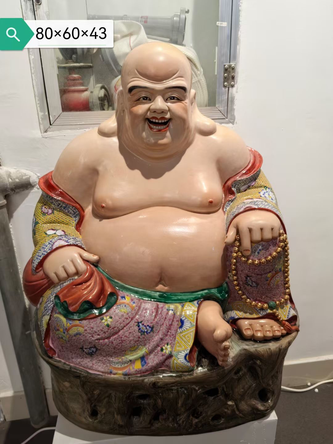 景德镇陶瓷器弥勒佛像笑大号布袋和尚罗汉雕塑财神工艺品摆件80cm