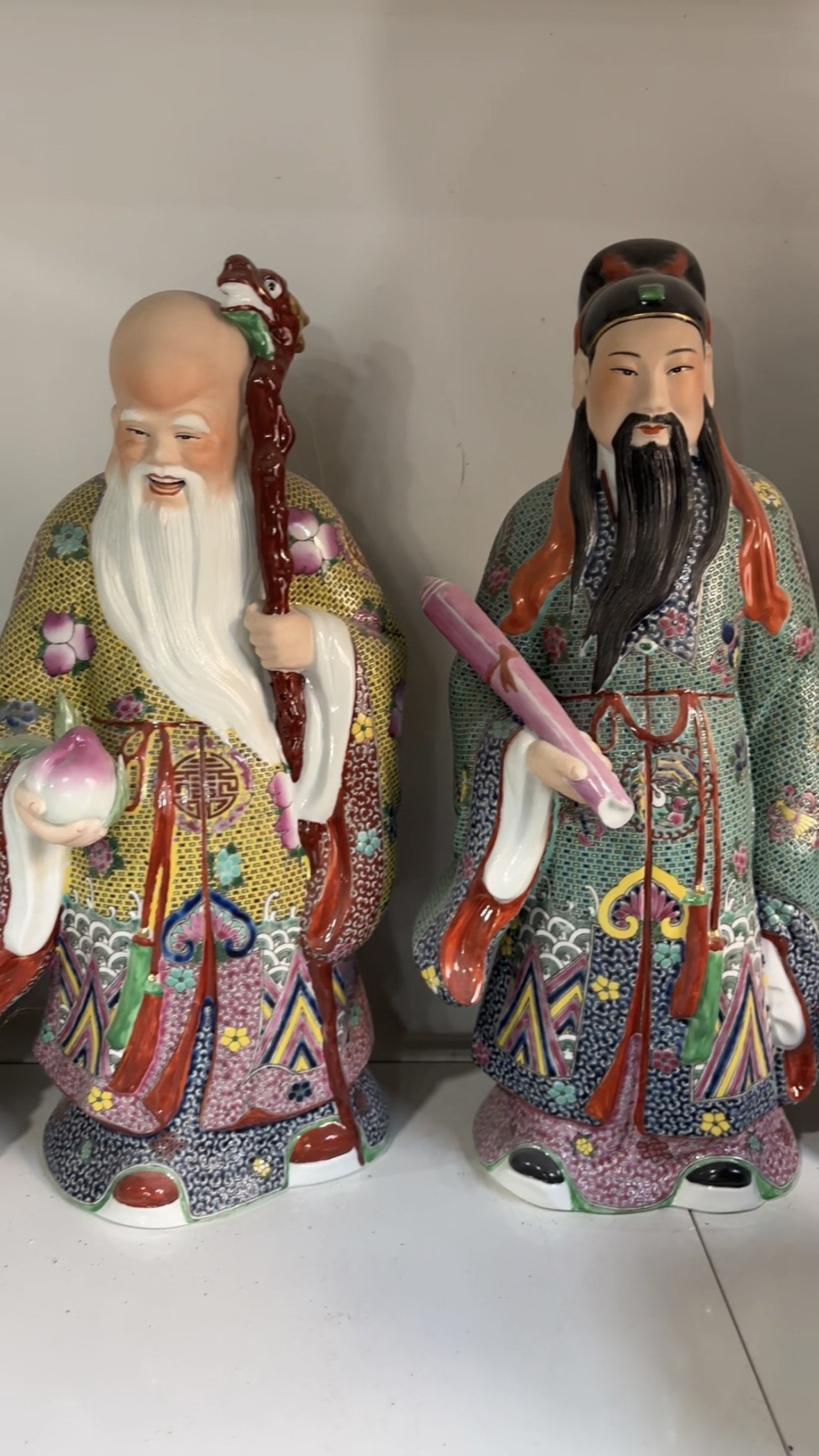 景德镇陶瓷器福禄寿三星佛像财神爷家居开业新居招财纳福摆件40cm